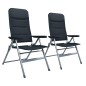 Garten-Liegestühle 2 Stk. Aluminium Schwarz Garten-Liegestühle 2 Stk. Aluminium Schwarz