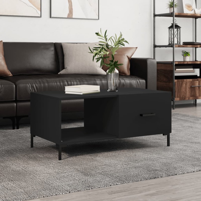 vidaXL Couchtisch Schwarz 90x50x40 cm Holzwerkstoff vidaXL Couchtisch Schwarz 90x50x40 cm Holzwerkstoff