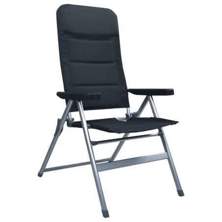 Garten-Liegestühle 2 Stk. Aluminium Schwarz