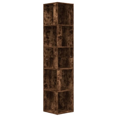 vidaXL Eckregal Räuchereiche 33x33x164,5 cm Holzwerkstoff