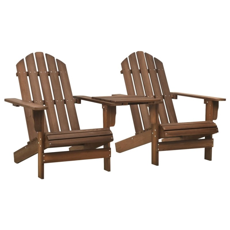 vidaXL Garten-Adirondack-Stühle mit Teetisch Massivholz Tanne Braun vidaXL Garten-Adirondack-Stühle mit Teetisch Massivholz Tanne Braun