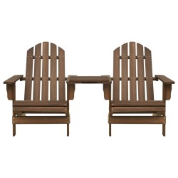 vidaXL Garten-Adirondack-Stühle mit Teetisch Massivholz Tanne Braun