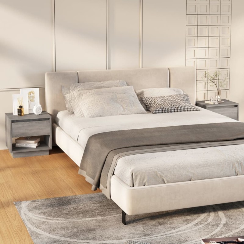 vidaXL Nachttische 2 Stk. Grau Sonoma 45x34x44 cm Holzwerkstoff vidaXL Nachttische 2 Stk. Grau Sonoma 45x34x44 cm Holzwerkstoff