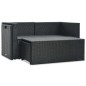 6-tlg. Garten-Lounge-Set mit Auflagen Poly Rattan Schwarz 6-tlg. Garten-Lounge-Set mit Auflagen Poly Rattan Schwarz