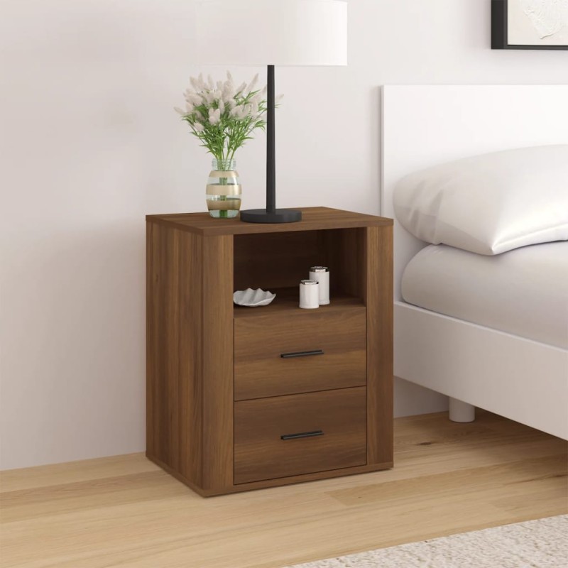 vidaXL Nachttisch Braun Eichen-Optik 50x36x60 cm Holzwerkstoff vidaXL Nachttisch Braun Eichen-Optik 50x36x60 cm Holzwerkstoff