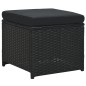 6-tlg. Garten-Lounge-Set mit Auflagen Poly Rattan Schwarz 6-tlg. Garten-Lounge-Set mit Auflagen Poly Rattan Schwarz