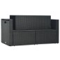 6-tlg. Garten-Lounge-Set mit Auflagen Poly Rattan Schwarz 6-tlg. Garten-Lounge-Set mit Auflagen Poly Rattan Schwarz
