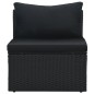 6-tlg. Garten-Lounge-Set mit Auflagen Poly Rattan Schwarz 6-tlg. Garten-Lounge-Set mit Auflagen Poly Rattan Schwarz