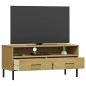 vidaXL TV-Schrank OSLO mit Metallbeinen Braun Massivholz Kiefer vidaXL TV-Schrank OSLO mit Metallbeinen Braun Massivholz Kiefer