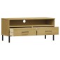 vidaXL TV-Schrank OSLO mit Metallbeinen Braun Massivholz Kiefer vidaXL TV-Schrank OSLO mit Metallbeinen Braun Massivholz Kiefer