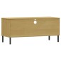 vidaXL TV-Schrank OSLO mit Metallbeinen Braun Massivholz Kiefer vidaXL TV-Schrank OSLO mit Metallbeinen Braun Massivholz Kiefer