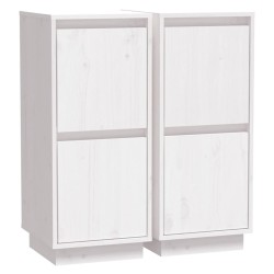 vidaXL Sideboards 2 Stk. Weiß 31,5x34x75 cm Massivholz Kiefer