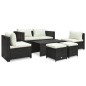 6-tlg. Garten-Lounge-Set mit Auflagen Poly Rattan Braun 6-tlg. Garten-Lounge-Set mit Auflagen Poly Rattan Braun