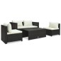 6-tlg. Garten-Lounge-Set mit Auflagen Poly Rattan Braun 6-tlg. Garten-Lounge-Set mit Auflagen Poly Rattan Braun