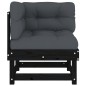 vidaXL Ecksofa mit Kissen Schwarz Massivholz Kiefer vidaXL Ecksofa mit Kissen Schwarz Massivholz Kiefer