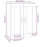 vidaXL Wandschrank Schwarz 69,5x32,5x90 cm Holzwerkstoff