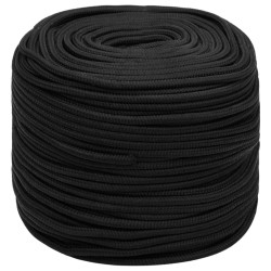 vidaXL Bootsseil Schwarz 10 mm 25 m Polypropylen