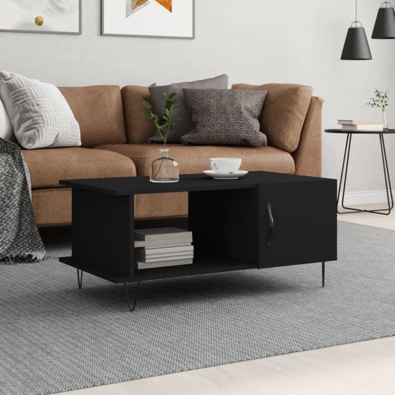 vidaXL Couchtisch Schwarz 90x50x40 cm Holzwerkstoff vidaXL Couchtisch Schwarz 90x50x40 cm Holzwerkstoff