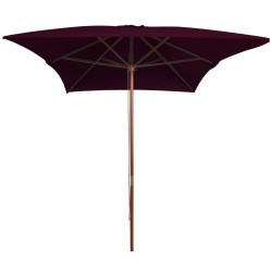 vidaXL Sonnenschirm mit Holzmast Bordeauxrot 200x300 cm 