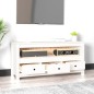 vidaXL TV-Schrank Weiß 114x35x52 cm Massivholz Kiefer vidaXL TV-Schrank Weiß 114x35x52 cm Massivholz Kiefer