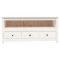 vidaXL TV-Schrank Weiß 114x35x52 cm Massivholz Kiefer vidaXL TV-Schrank Weiß 114x35x52 cm Massivholz Kiefer