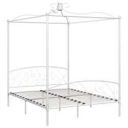 vidaXL Himmelbett-Gestell Weiß Metall 180 x 200 cm