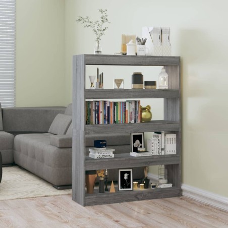 vidaXL Bücherregal/Raumteiler Grau Sonoma 100×30×135 cm