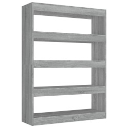 vidaXL Bücherregal/Raumteiler Grau Sonoma 100×30×135 cm