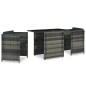 3-tlg. Bistro-Set mit Auflagen Poly Rattan Grau 3-tlg. Bistro-Set mit Auflagen Poly Rattan Grau
