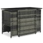 3-tlg. Bistro-Set mit Auflagen Poly Rattan Grau 3-tlg. Bistro-Set mit Auflagen Poly Rattan Grau