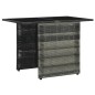 3-tlg. Bistro-Set mit Auflagen Poly Rattan Grau 3-tlg. Bistro-Set mit Auflagen Poly Rattan Grau
