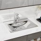 vidaXL Waschbecken mit Überlauf 60x46x16 cm Keramik Silbern vidaXL Waschbecken mit Überlauf 60x46x16 cm Keramik Silbern