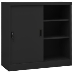 vidaXL Büroschrank mit Schiebetür Anthrazit 90x40x90 cm Stahl 