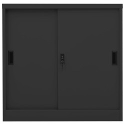 vidaXL Büroschrank mit Schiebetür Anthrazit 90x40x90 cm Stahl 