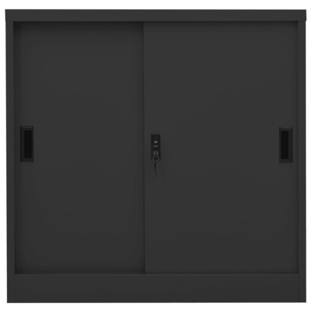 vidaXL Büroschrank mit Schiebetür Anthrazit 90x40x90 cm Stahl 