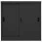 vidaXL Büroschrank mit Schiebetür Anthrazit 90x40x90 cm Stahl vidaXL Büroschrank mit Schiebetür Anthrazit 90x40x90 cm Stahl