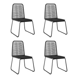  vidaXL Gartenstühle 4 Stk. Poly Rattan Schwarz