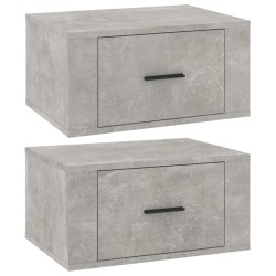 vidaXL Wand-Nachttische 2 Stk. Betongrau 50x36x25 cm