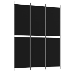vidaXL 3-tlg. Paravent Schwarz 150x200 cm Stoff