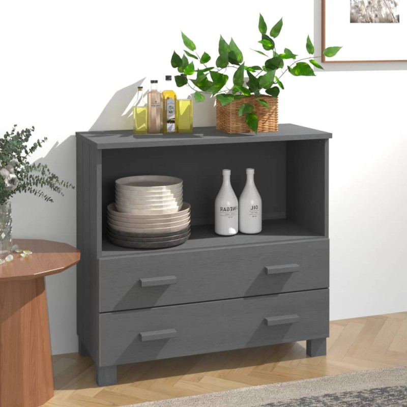 vidaXL Sideboard HAMAR Dunkelgrau 85x35x80 cm Massivholz Kiefer vidaXL Sideboard HAMAR Dunkelgrau 85x35x80 cm Massivholz Kiefer