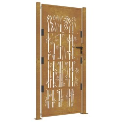 vidaXL Gartentor 105x180 cm Cortenstahl Bambus-Design