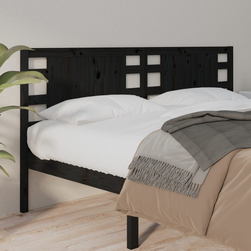 vidaXL Kopfteil Schwarz 126x4x100 cm Massivholz Kiefer vidaXL Kopfteil Schwarz 126x4x100 cm Massivholz Kiefer