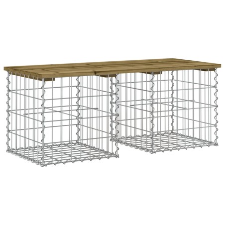 vidaXL Gartenbank aus Gabionen 103x44x42 cm Kiefernholz Imprägniert