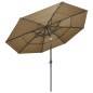 vidaXL Sonnenschirm mit Aluminium-Mast 3-lagig Taupe 3 m vidaXL Sonnenschirm mit Aluminium-Mast 3-lagig Taupe 3 m