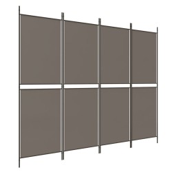 vidaXL 4-tlg. Paravent Anthrazit 200x200 cm Stoff