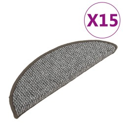 vidaXL Treppenmatten 15 Stk. Grau 65x21x4 cm