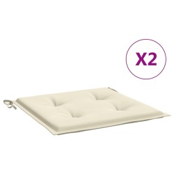 Gartenstuhl-Kissen 2 Stk. Creme 50x50x3 cm Oxford-Gewebe