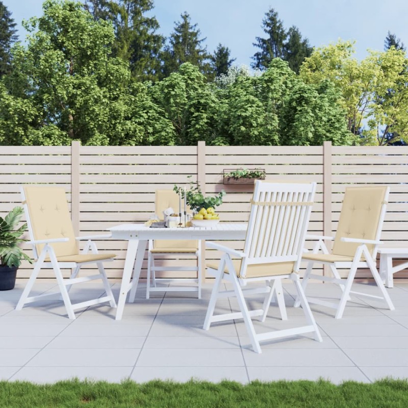 vidaXL Gartenstuhlauflagen für Hochlehner 4Stk. Beige 120x50x3cm Stoff vidaXL Gartenstuhlauflagen für Hochlehner 4Stk. Beige 120x50x3cm Stoff