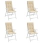vidaXL Gartenstuhlauflagen für Hochlehner 4Stk. Beige 120x50x3cm Stoff vidaXL Gartenstuhlauflagen für Hochlehner 4Stk. Beige 120x50x3cm Stoff