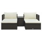 vidaXL 5-tlg. Garten-Lounge-Set mit Auflagen Poly Rattan Braun vidaXL 5-tlg. Garten-Lounge-Set mit Auflagen Poly Rattan Braun